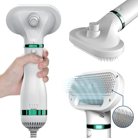Handheld steam cleaner with multiple attachments on a white background